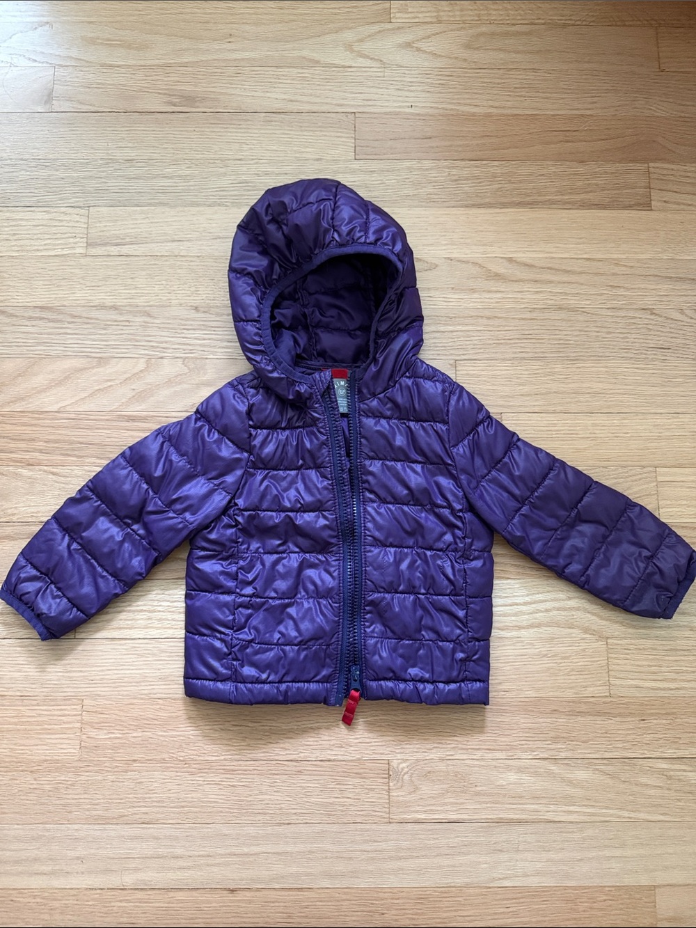 Primary 18-24 M Purple Quilted Jacket with Red Accent